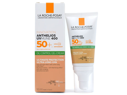 لاروش بوزيه أنثيليوس جل كريم مضاد للمعان دراي تاتش للوجه ملون SPF50+ 5